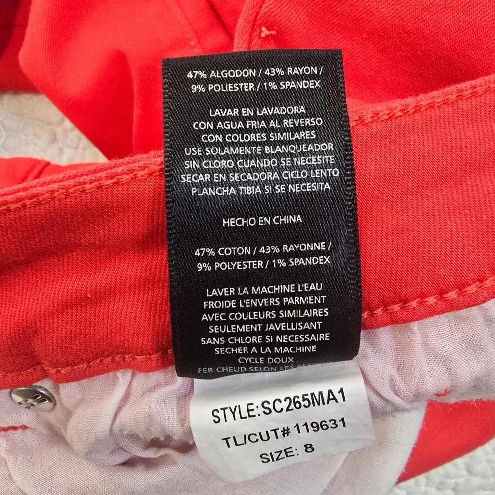 KUT from the Kloth Crop Skinny Red Jeans Pants Women‎ Size 8 Stretch 5 pocket
